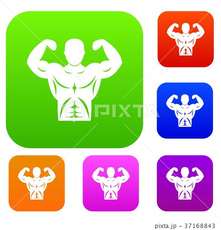 Athletic man torso set collection 37168843