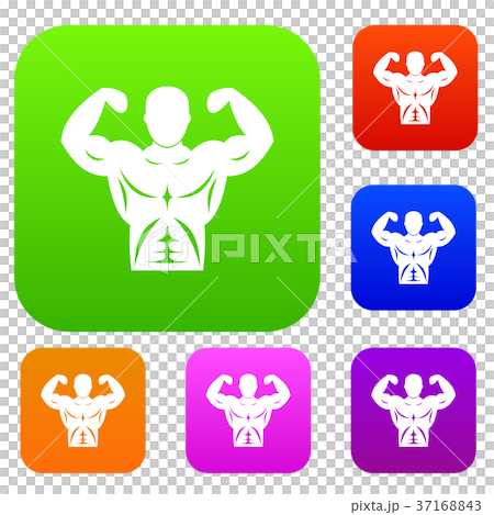 Athletic man torso set collection 37168843