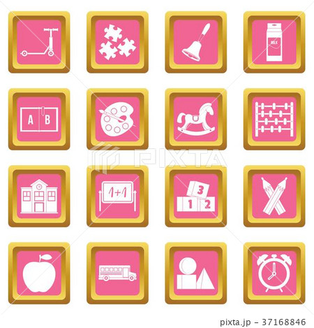 Kindergarten symbol icons pink Kindergarten symbol icons pink 37168846