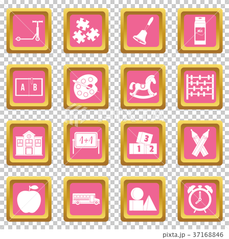 Kindergarten symbol icons pink Kindergarten symbol icons pink 37168846