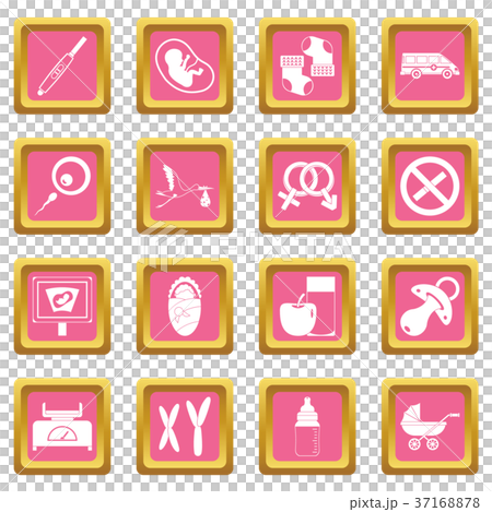 Pregnancy symbols icons pink 37168878
