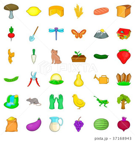Region icons set, cartoon style Region icons set, cartoon style 37168943