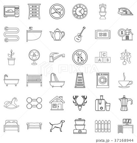 Bathroom icons set, outline style Bathroom icons set, outline style 37168944