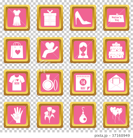 Mothers day icons pink 37168949