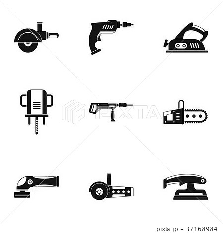 Power electric tool icon set, simple style 37168984
