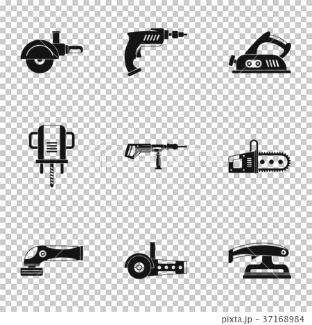 Power electric tool icon set, simple style 37168984
