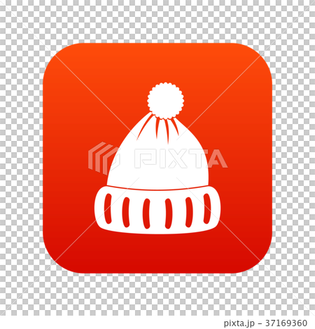 Woolen hat icon digital red 37169360