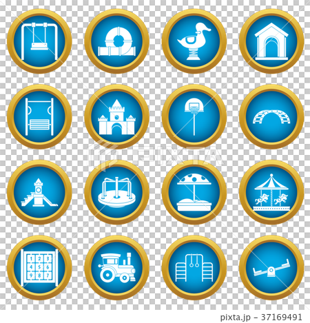 Playground icons blue circle set 37169491