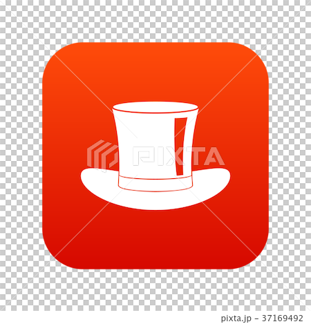 Silk hat icon digital red Silk hat icon digital red 37169492