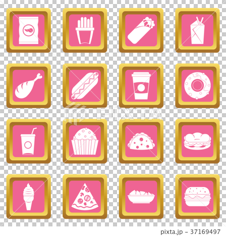 Fast food icons pink Fast food icons pink 37169497