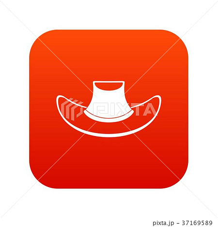 Cowboy hat icon digital red 37169589
