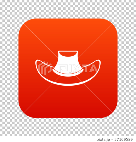 Cowboy hat icon digital red 37169589