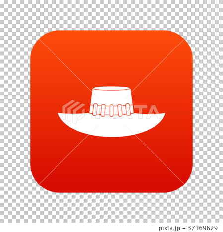 Woman hat icon digital red 37169629