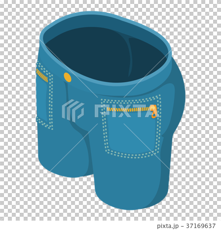 Dark blue short jeans icon, isometric 3d style Dark blue short jeans icon, isometric 3d style 37169637