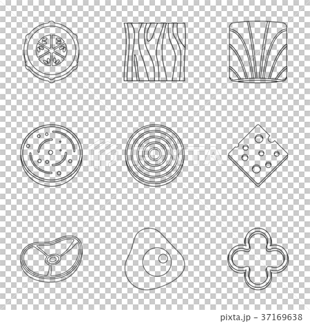 Eco sliced vegetables icon set, outline style Eco sliced vegetables icon set, outline style 37169638