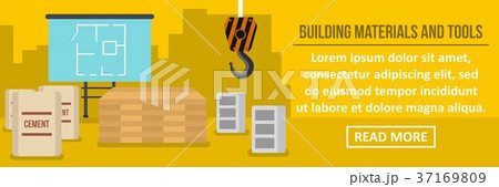 Building materials and tools banner horizontal concept 37169809