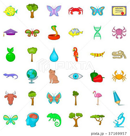 Green planet icons set, cartoon style Green planet icons set, cartoon style 37169957