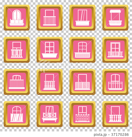 Window forms icons pink - Stock Illustration [37170286] - PIXTA
