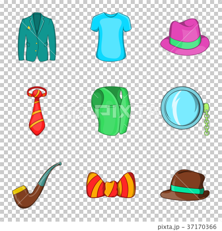 Men accessories icons set, cartoon style Men accessories icons set, cartoon style 37170366
