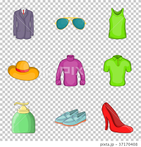 Perfume icons set, cartoon style 37170408