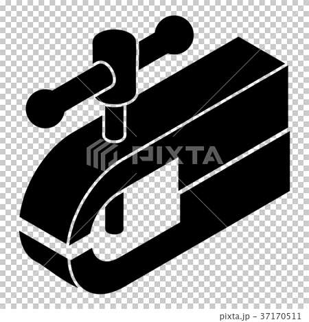Clamping machine icon, simple black style Clamping machine icon, simple black style 37170511