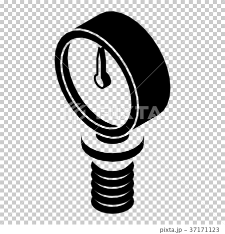 Pressure meter icon, simple black style Pressure meter icon, simple black style 37171123