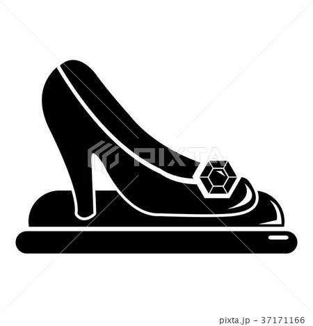 Princess shoes icon, simple black style 37171166