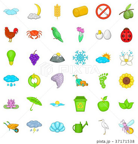 Earth icons set, cartoon style 37171538