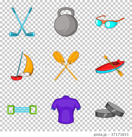 Rafting icons set, cartoon style 37171651