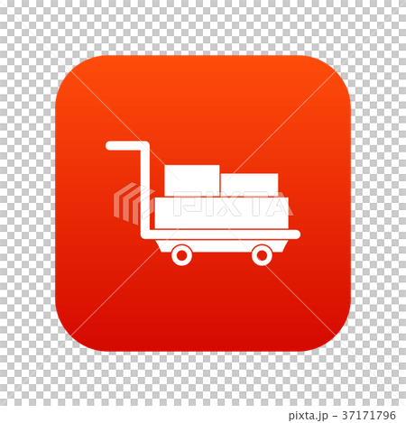 Cart with luggage icon digital red 37171796