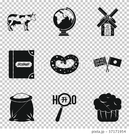 Around the world icons set, simple style Around the world icons set, simple style 37171954