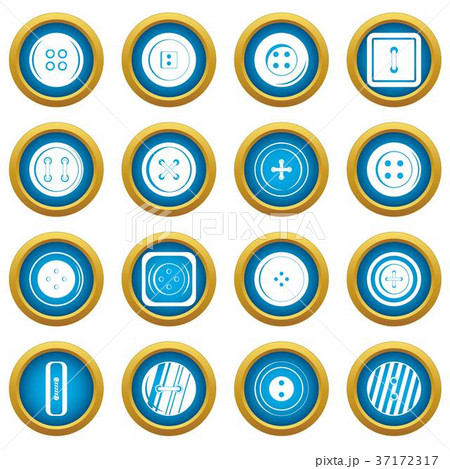 Clothes button icons blue circle set Clothes button icons blue circle set 37172317