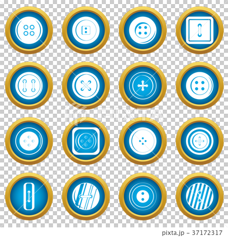 Clothes button icons blue circle set Clothes button icons blue circle set 37172317