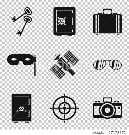 Masquerade icons set, simple style Masquerade icons set, simple style 37172872