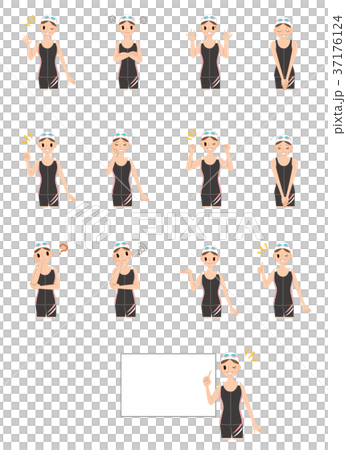 水着の女性・ホワイトボード 37176124