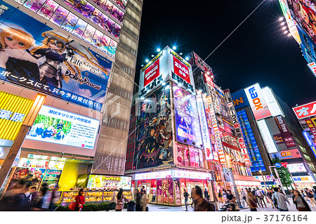 東京都 秋葉原 電気街の写真素材