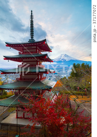 Mt. Fuji with Chureito Pagoda in autumn Mt. Fuji with Chureito Pagoda in autumn 37177072