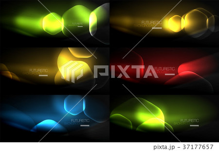 Set of abstract backgrounds - geometric neon 37177657