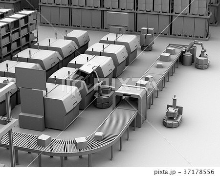 スマート工場のグレイシェーディングイメージ 37178556