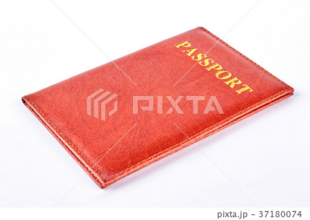 Red leather passport cover. Red leather passport cover. 37180074