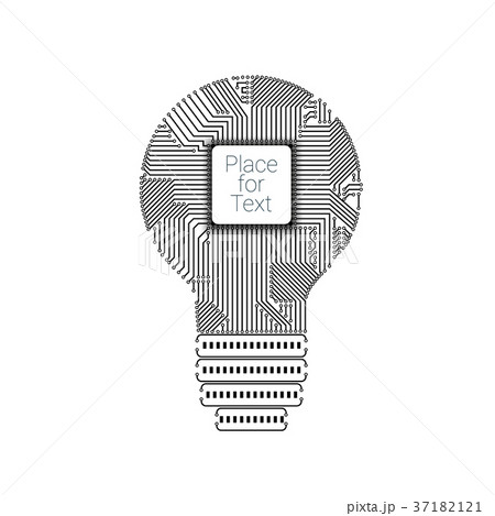 Light bulb idea icon with circuit board inside 37182121