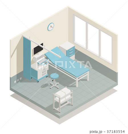 Hospital Medical Equipment Isometric Composition 37183554