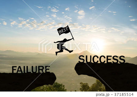 Men jump over silhouette hand hold flag best 37185514