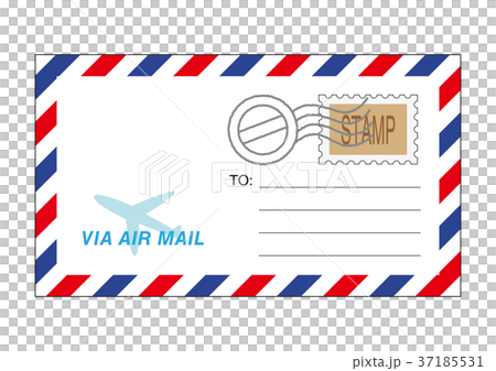 エアメールの封筒イラスト 37185531