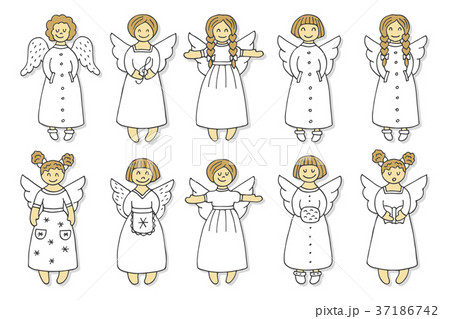 set of colored angel icons set of colored angel icons 37186742
