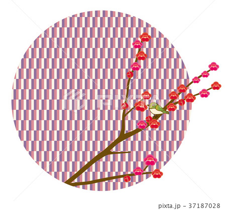 立春のイメージの背景 アイコン 和風 春のイメージ 梅とウグイス 新春 節分 グラフィック素材のイラスト素材
