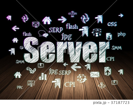 Web development concept: Server in grunge dark Web development concept: Server in grunge dark 37187723
