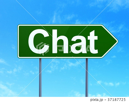 Web design concept: Chat on road sign background Web design concept: Chat on road sign background 37187725