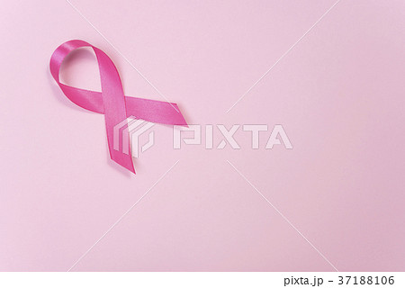 pink ribbon breast cancer on pink background. pink ribbon breast cancer on pink background. 37188106