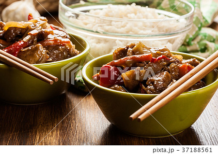 Chinese sticky pork sirloin roasted 37188561